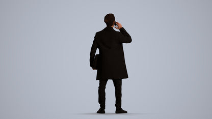 realistic 3D people man business standing, render-ready for V-Ray and Corona, FBX OBJ, front view render