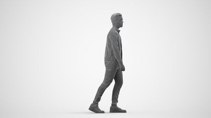realistic 3D boy casual kids, scanned archviz people for Blender and 3ds Max, wireframe side view