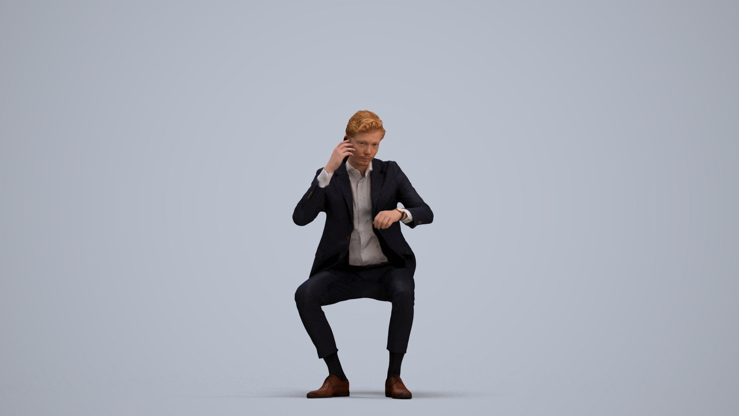 photogrammetry 3D man business, realistic human model archviz FBX, standing pose render