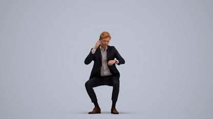 photogrammetry 3D man business, realistic human model archviz FBX, standing pose render