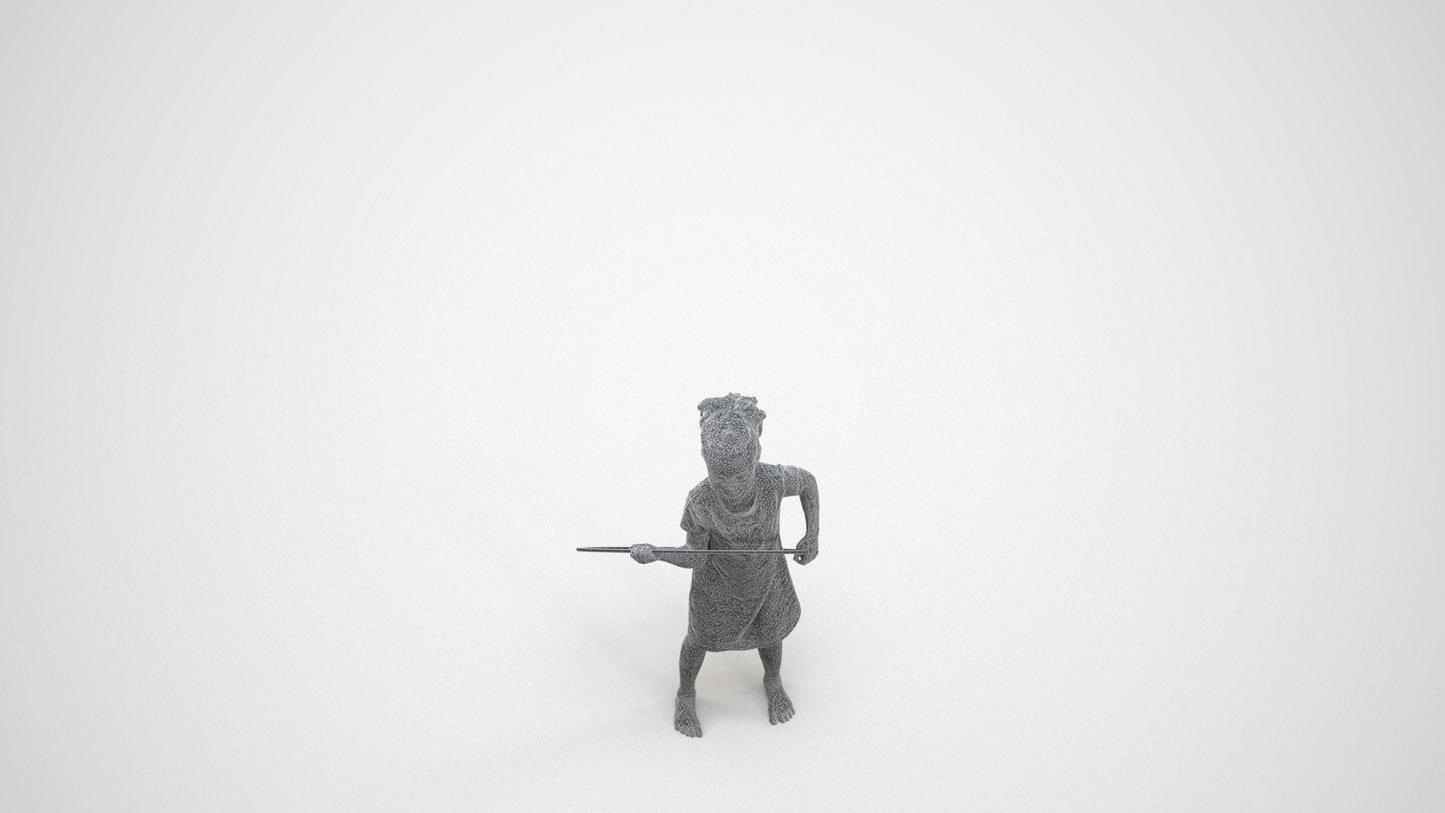 realistic 3D people girl casual kids, render-ready for V-Ray and Corona, FBX OBJ, wireframe three-quarter view
