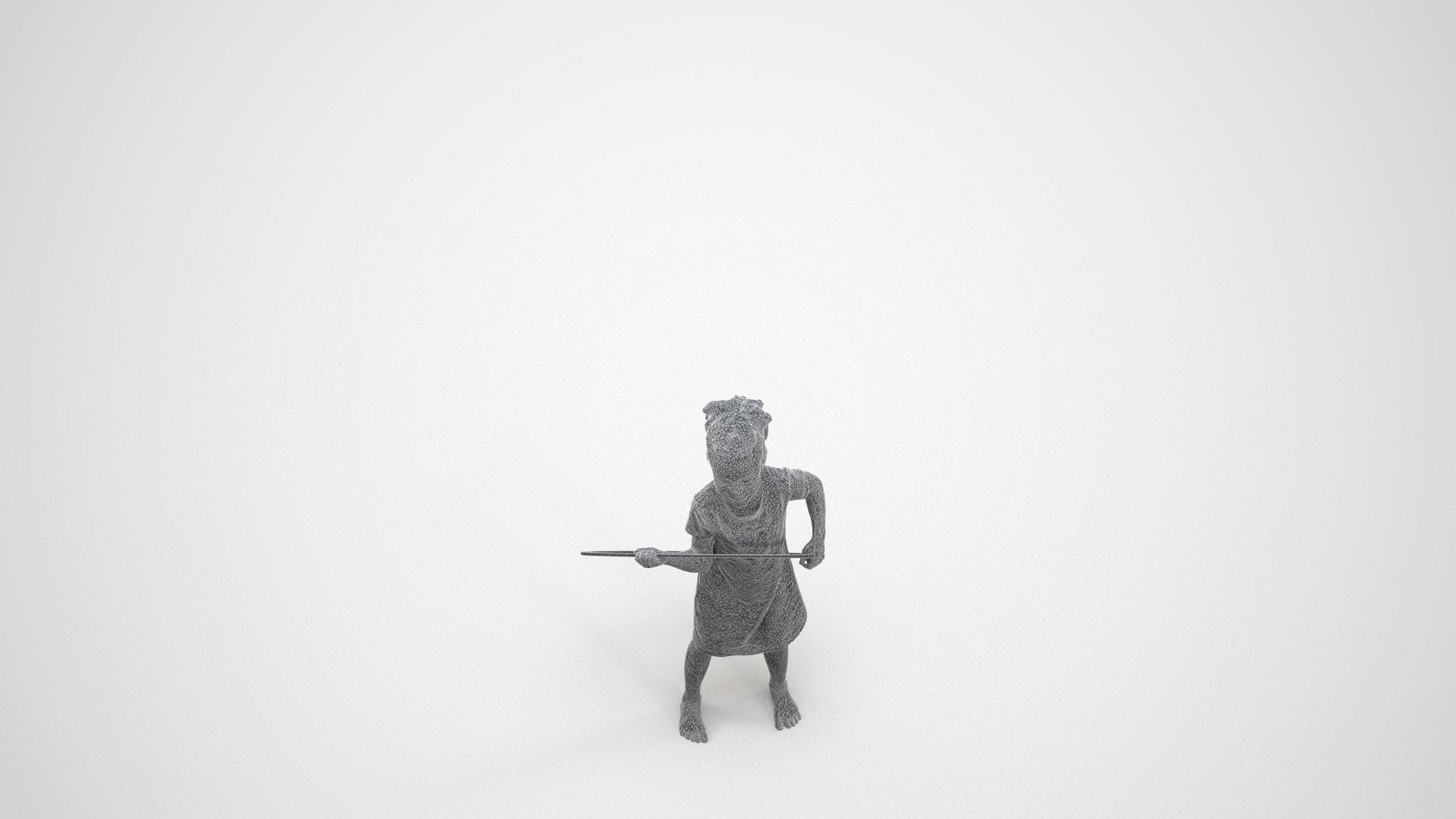 realistic 3D people girl casual kids, render-ready for V-Ray and Corona, FBX OBJ, wireframe three-quarter view