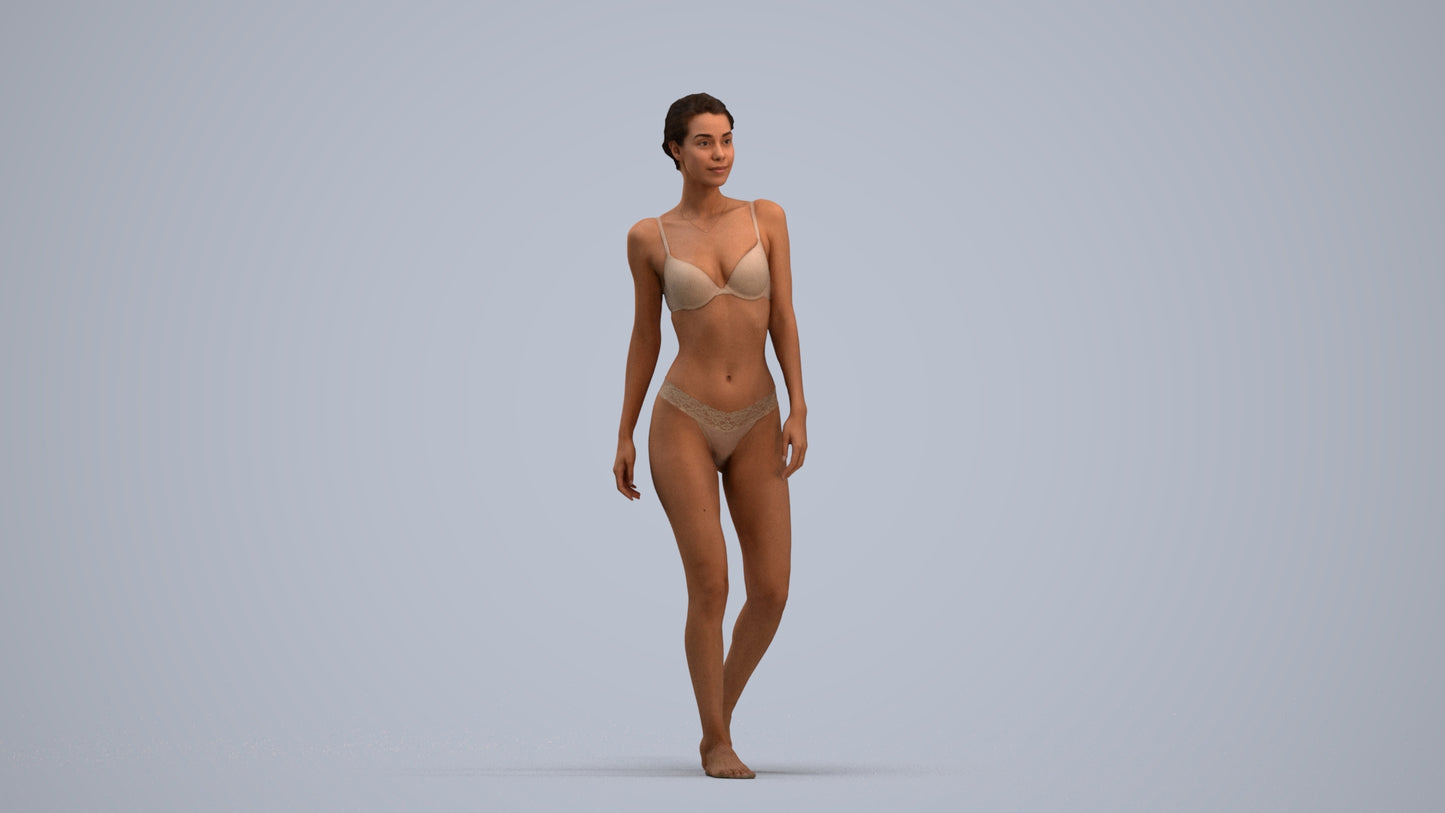 3D scanned woman mix, photorealistic archviz people for Enscape and SketchUp, standing pose render