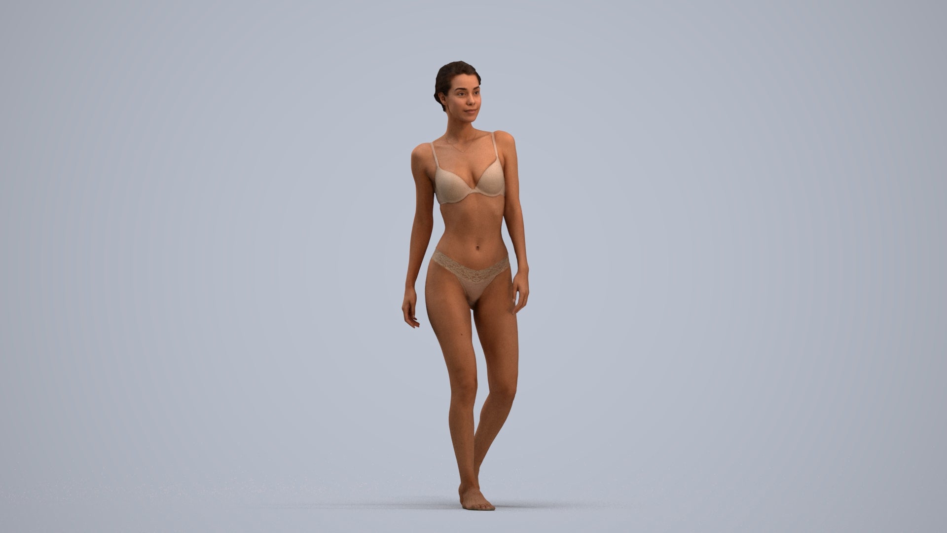 3D scanned woman mix, photorealistic archviz people for Enscape and SketchUp, standing pose render