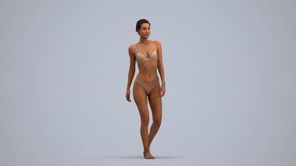 3D scanned woman mix, photorealistic archviz people for Enscape and SketchUp, standing pose render