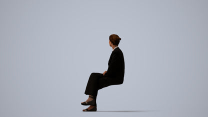 scanned 3D senior woman business, photogrammetry people for Enscape and V-Ray, three-quarter view render