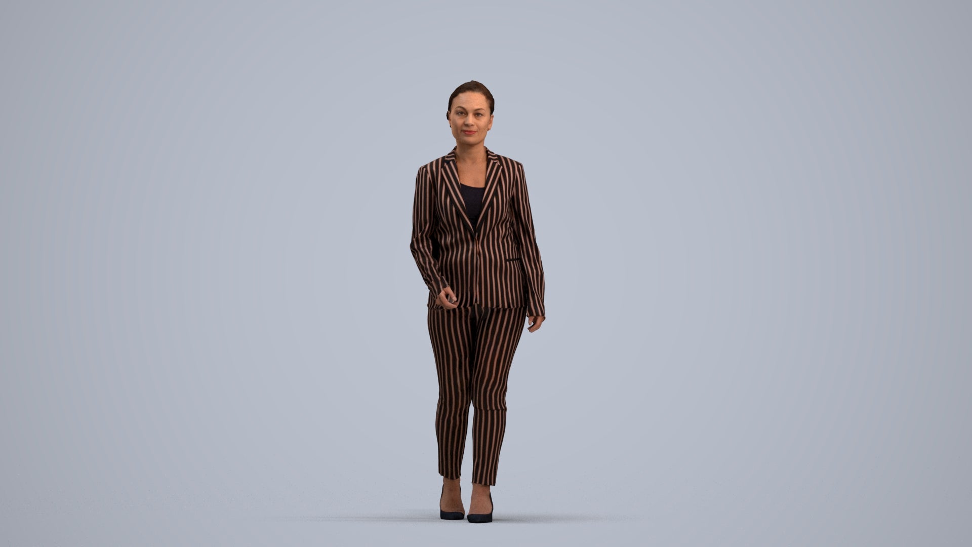 realistic 3D people woman business walking, render-ready for V-Ray and Corona, FBX OBJ, standing pose render