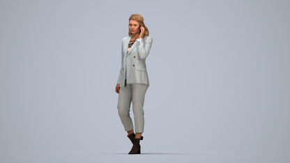 3D scanned woman business, photorealistic archviz people for Enscape and SketchUp, top-down view render
