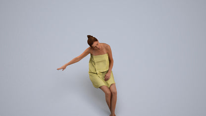 photogrammetry 3D woman casual bathroom, realistic human model archviz FBX, back view render