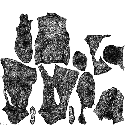 realistic 3D man business, scanned archviz people for Blender and 3ds Max, wireframe top-down view