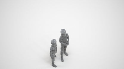 realistic 3D human boy casual kids, archviz people FBX OBJ for Blender, wireframe three-quarter view