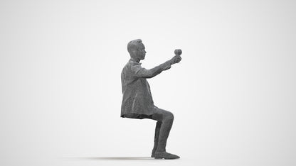 realistic 3D man formal formalaffairs, scanned archviz people for Blender and 3ds Max, wireframe side view