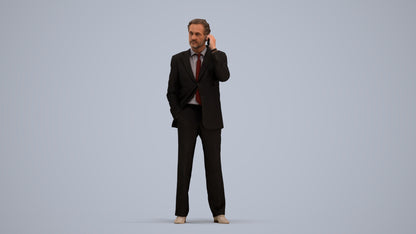 photogrammetry 3D man business standing, realistic human model archviz FBX, standing pose render