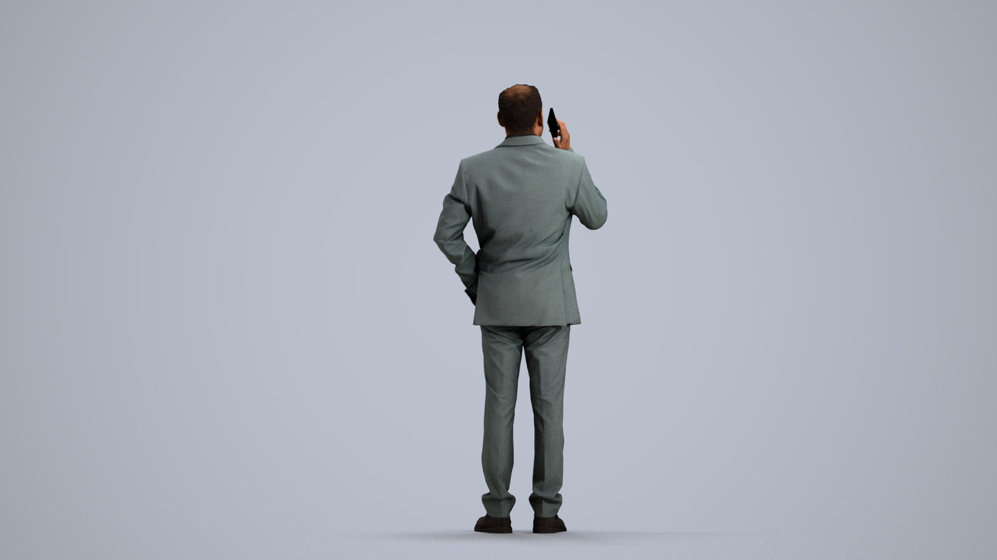 3D scanned man business, photorealistic archviz people for Enscape and SketchUp, front view render