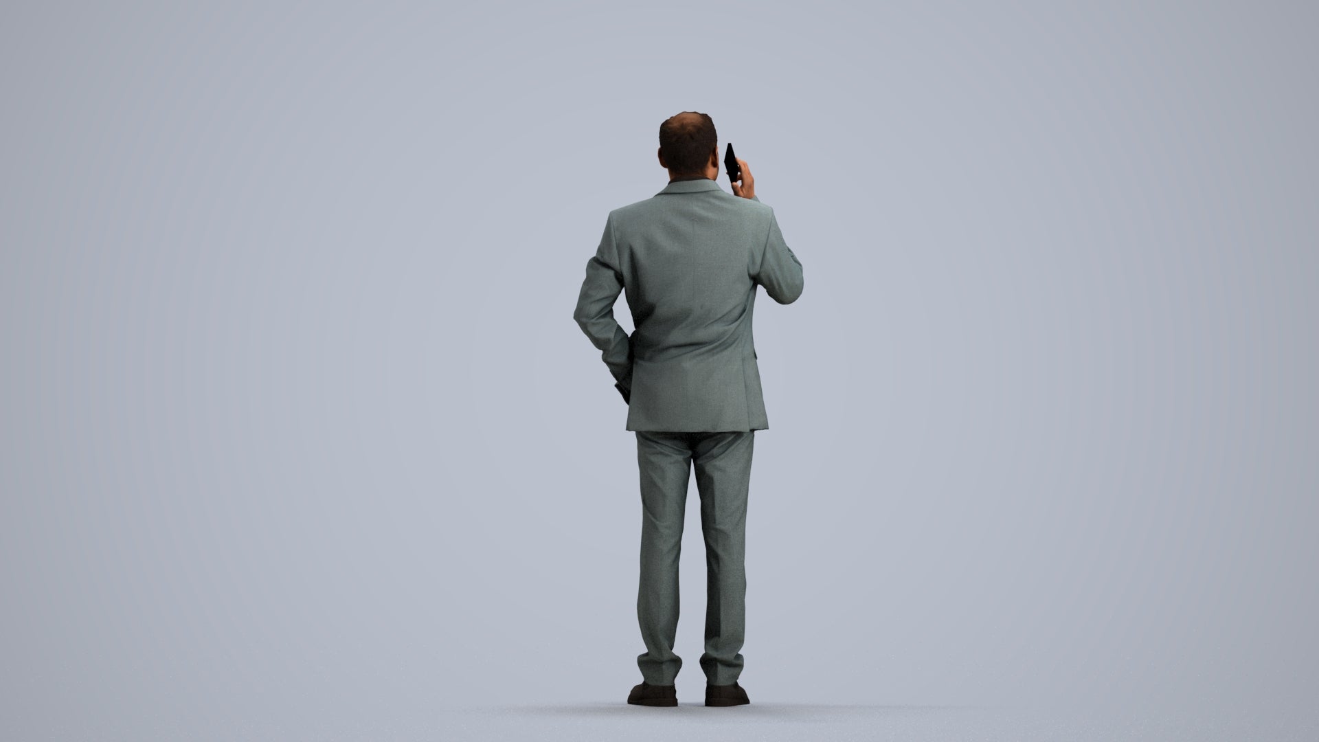 3D scanned man business, photorealistic archviz people for Enscape and SketchUp, front view render