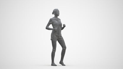 scanned 3D woman sport, photogrammetry people for Enscape and V-Ray, three-quarter front view render