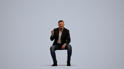 3D scanned man business, photorealistic archviz people for Enscape and SketchUp, standing pose render