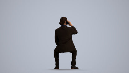 3D scanned man business, photorealistic archviz people for Enscape and SketchUp, front view render