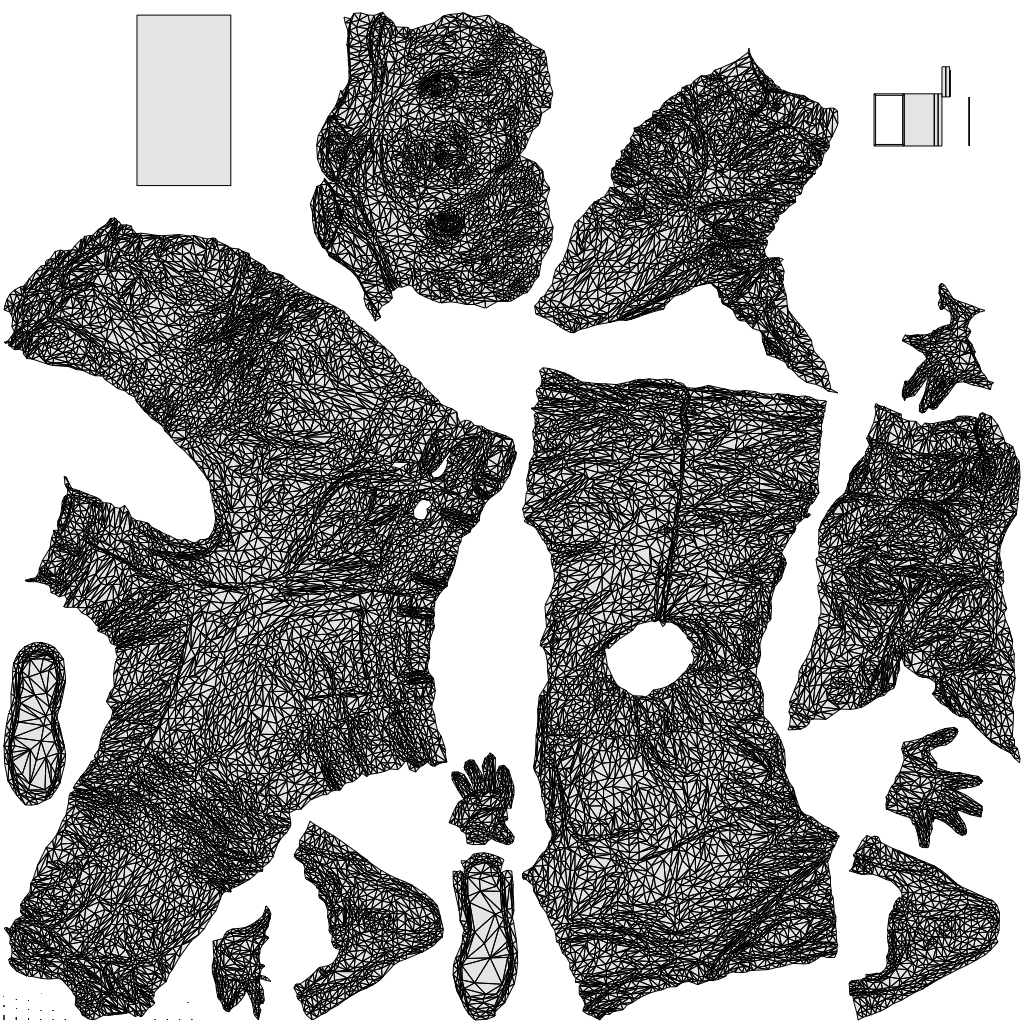 3D scanned man standing business, photorealistic archviz people for Enscape and SketchUp, wireframe top-down view