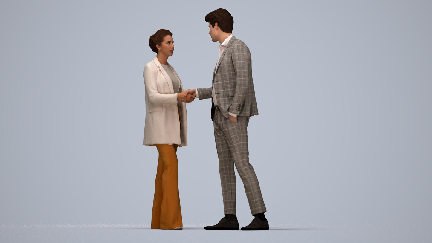 photogrammetry 3D woman business, realistic human model archviz FBX, top-down view render