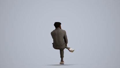 3D people model man casual sitting, scanned human for 3ds Max rendering, front view render