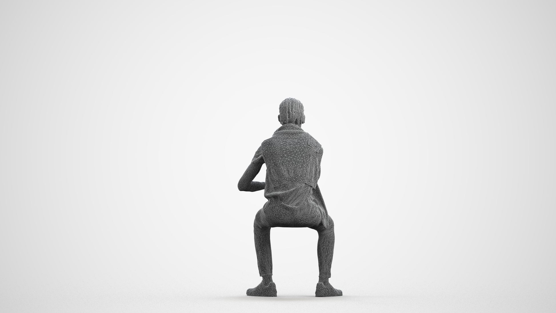 realistic 3D boy casual kids, scanned archviz people for Blender and 3ds Max, wireframe front view
