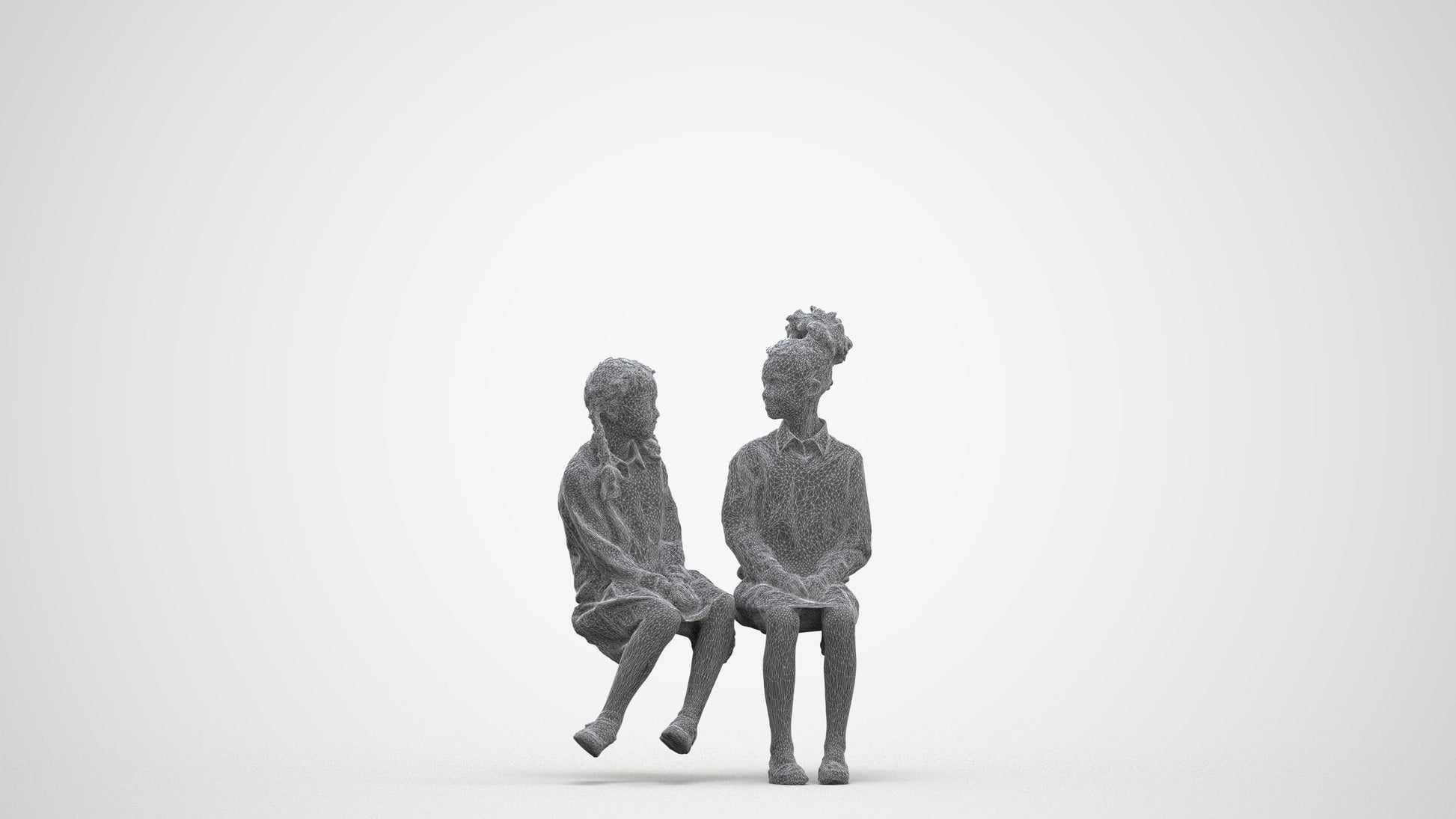 photogrammetry 3D girl kids, realistic human model archviz FBX, three-quarter front view render