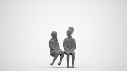 photogrammetry 3D girl kids, realistic human model archviz FBX, three-quarter front view render