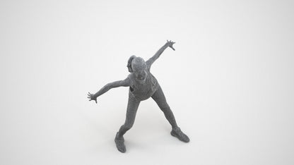 realistic 3D people woman sport, render-ready for V-Ray and Corona, FBX OBJ, wireframe three-quarter view