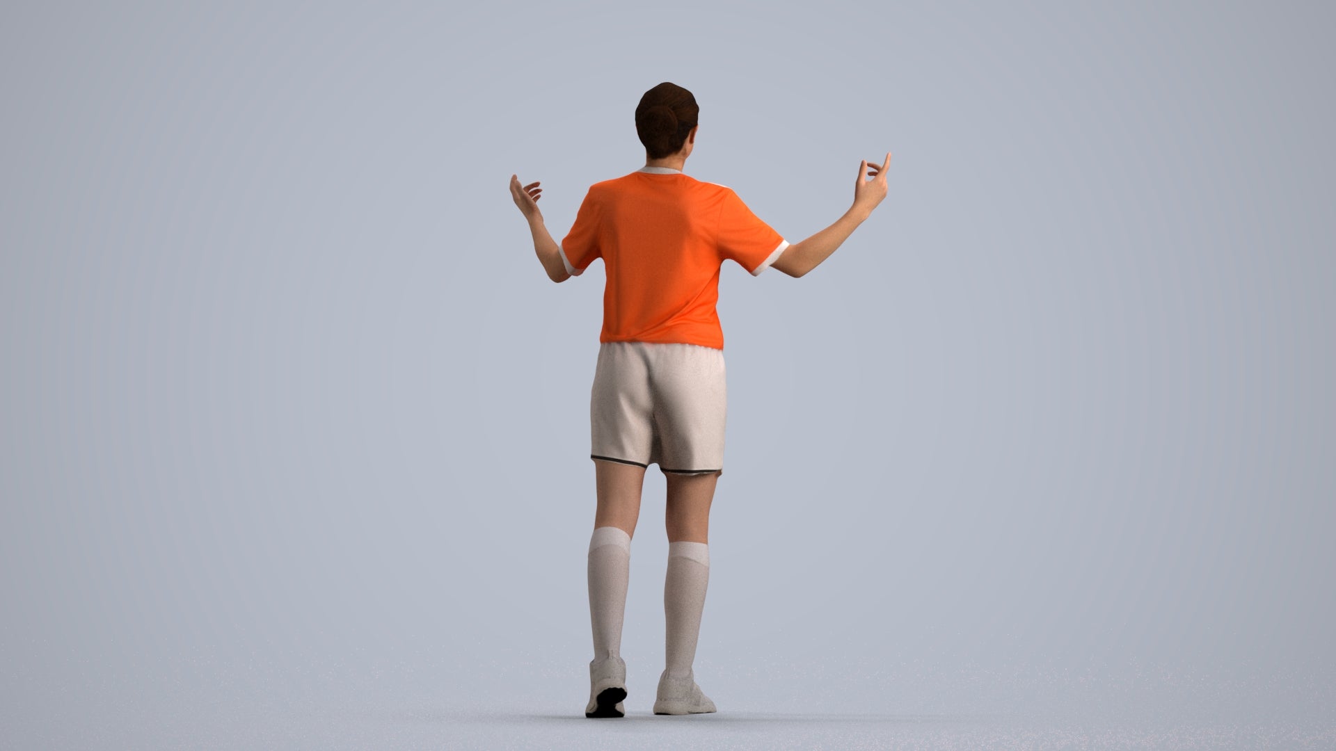 scanned 3D woman sport, photogrammetry people for Enscape and V-Ray, front view render
