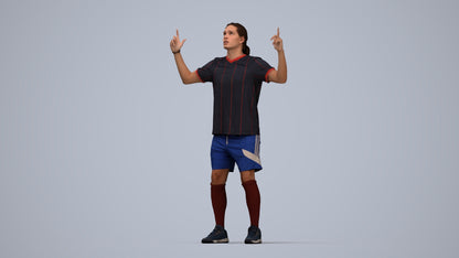 photogrammetry 3D man sport, realistic human model archviz FBX, top-down view render