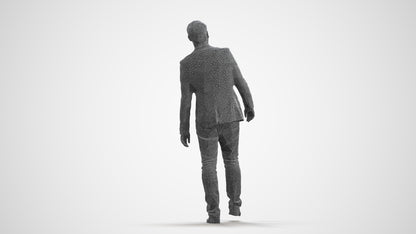 realistic 3D people man business, render-ready for V-Ray and Corona, FBX OBJ, wireframe front view