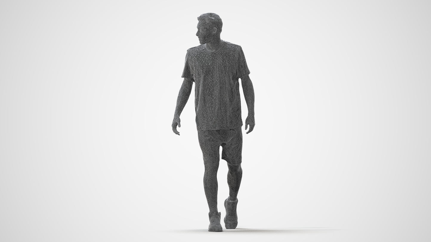 photogrammetry 3D man sport, realistic human model archviz FBX, square thumbnail
