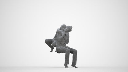 realistic 3D people girl casual kids, render-ready for V-Ray and Corona, FBX OBJ, wireframe back view