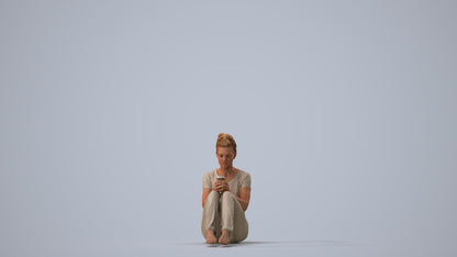 scanned 3D woman mix, photogrammetry people for Enscape and V-Ray, three-quarter view render
