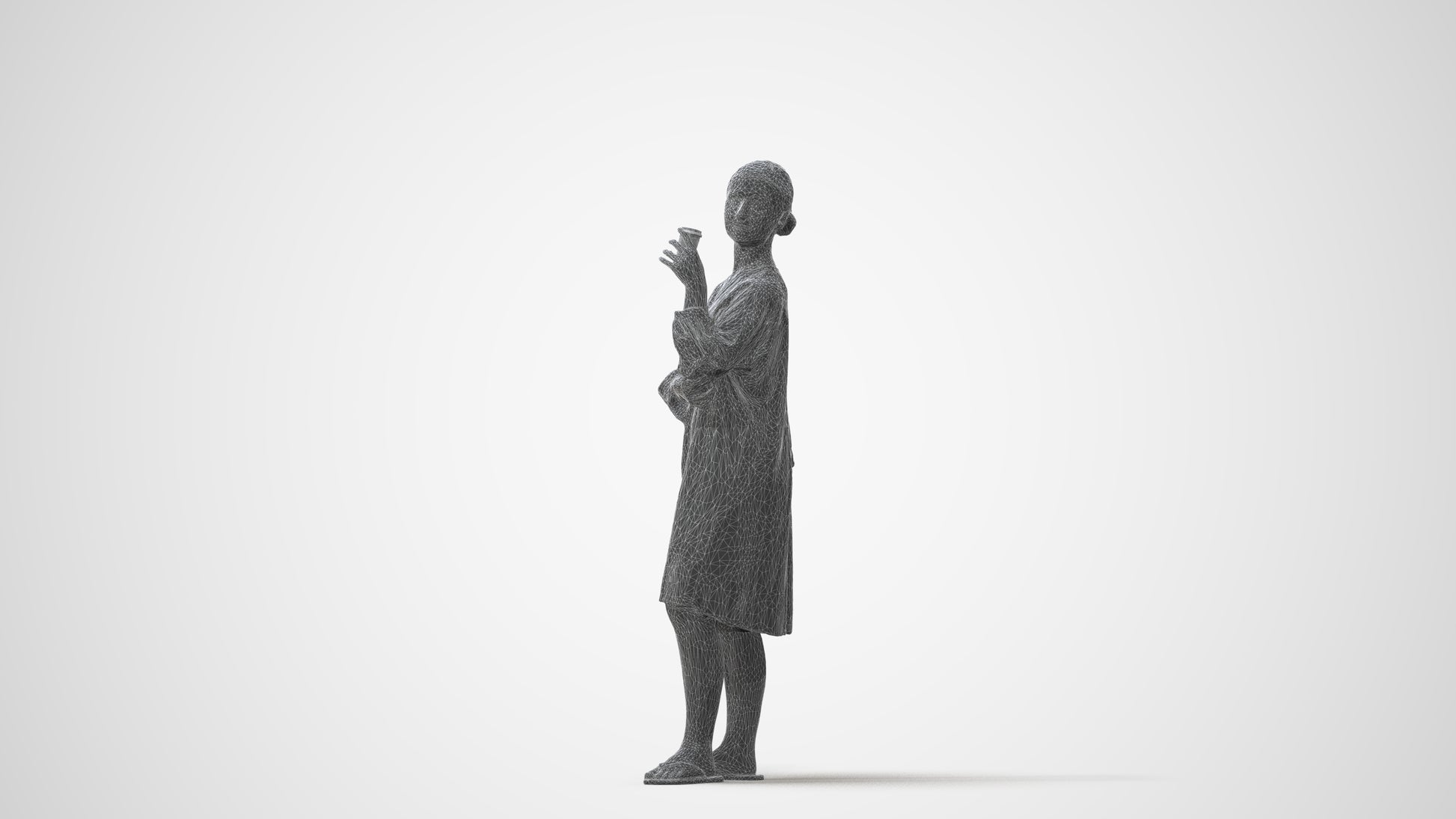 3D human model girl casual kids, photogrammetry scanned person for archviz, square thumbnail