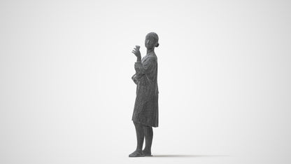 3D human model girl casual kids, photogrammetry scanned person for archviz, square thumbnail