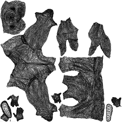 realistic 3D people man walking, render-ready for V-Ray and Corona, FBX OBJ, wireframe top-down view