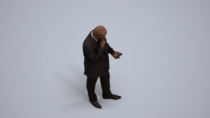 photogrammetry 3D man business, realistic human model archviz FBX, back view render