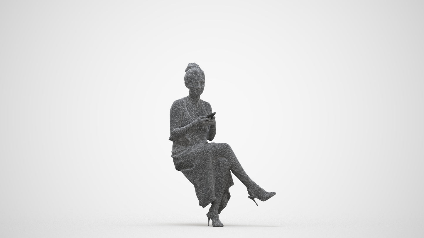 realistic 3D people woman formal formalaffairs, render-ready for V-Ray and Corona, FBX OBJ, three-quarter front view render