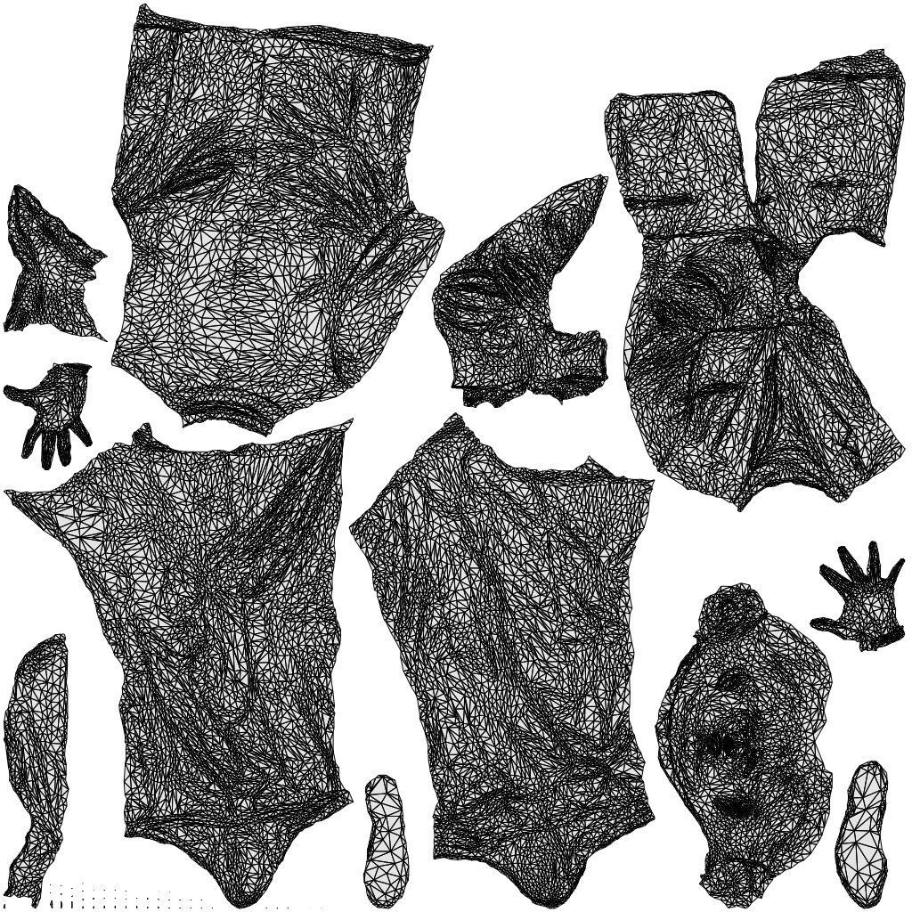 scanned 3D man business, photogrammetry people for Enscape and V-Ray, wireframe top-down view