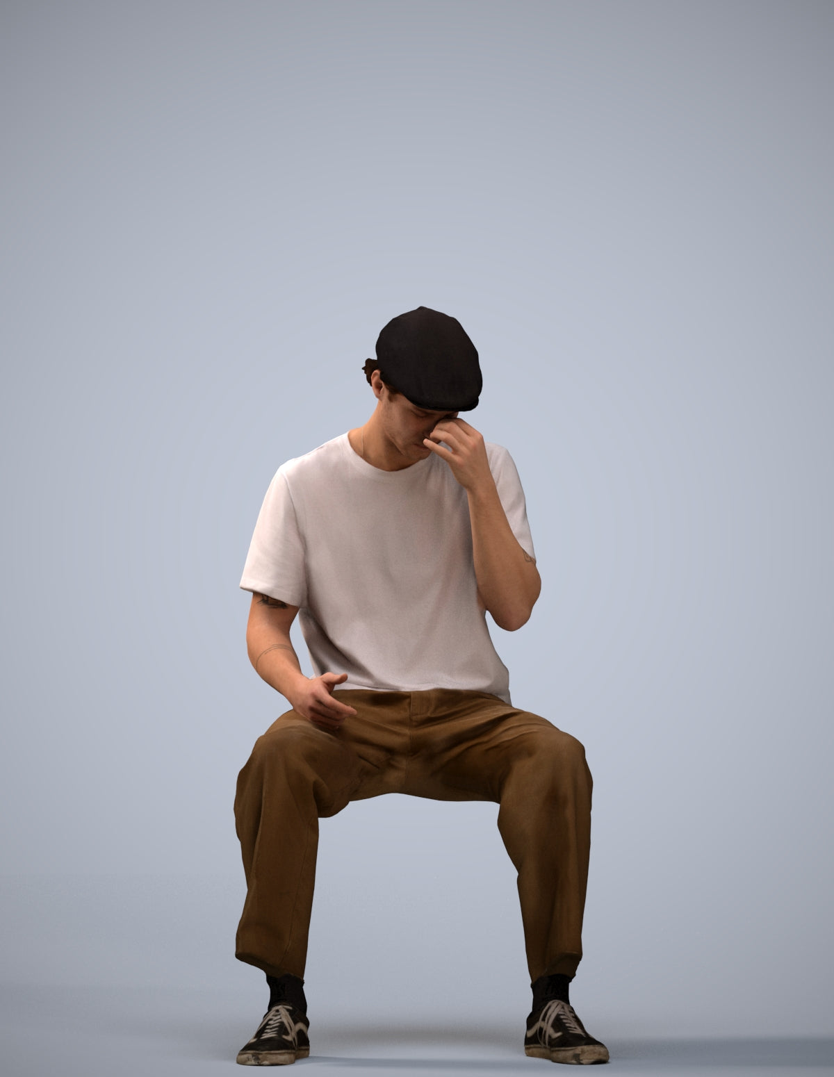 3D people model man casual sitting, scanned human for 3ds Max rendering
