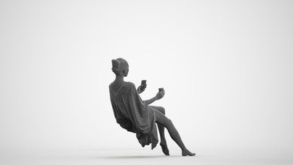realistic 3D woman pool, scanned archviz people for Blender and 3ds Max, wireframe front view