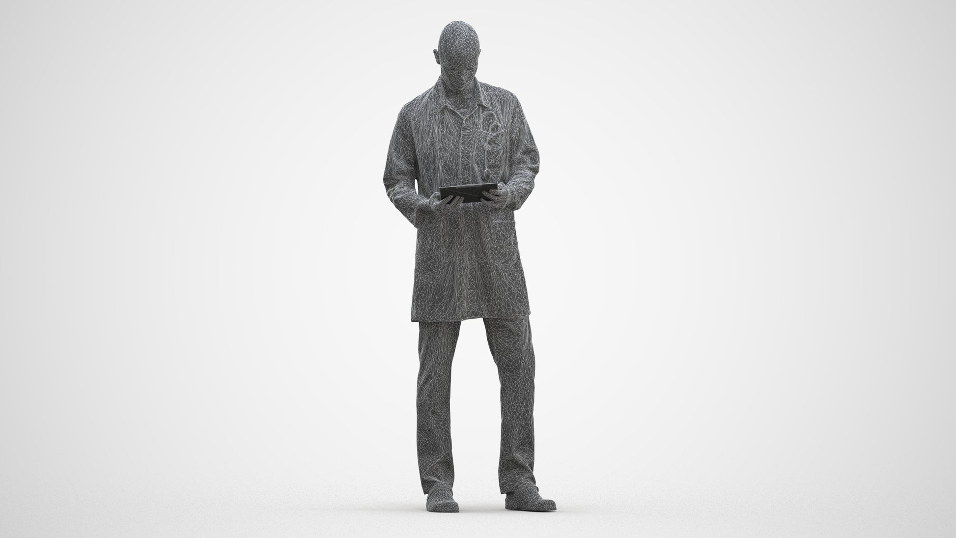 3D scanned man medical, photorealistic archviz people for Enscape and SketchUp, three-quarter front view render