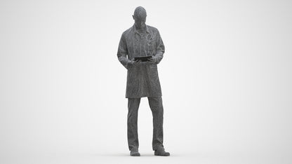 3D scanned man medical, photorealistic archviz people for Enscape and SketchUp, three-quarter front view render