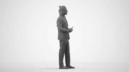 photogrammetry 3D man formal formalaffairs, realistic human model archviz FBX, wireframe side view