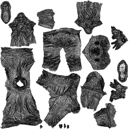 realistic 3D people man casual walking, render-ready for V-Ray and Corona, FBX OBJ, wireframe top-down view