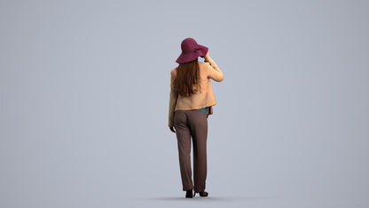realistic 3D people woman casual standing, render-ready for V-Ray and Corona, FBX OBJ, front view render
