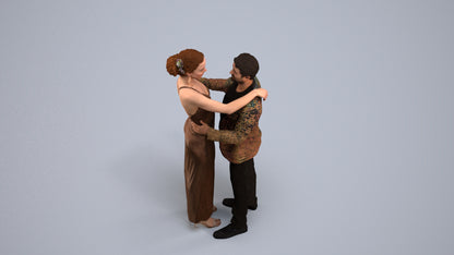 realistic 3D human woman formal dancing, archviz people FBX OBJ for Blender, back view render