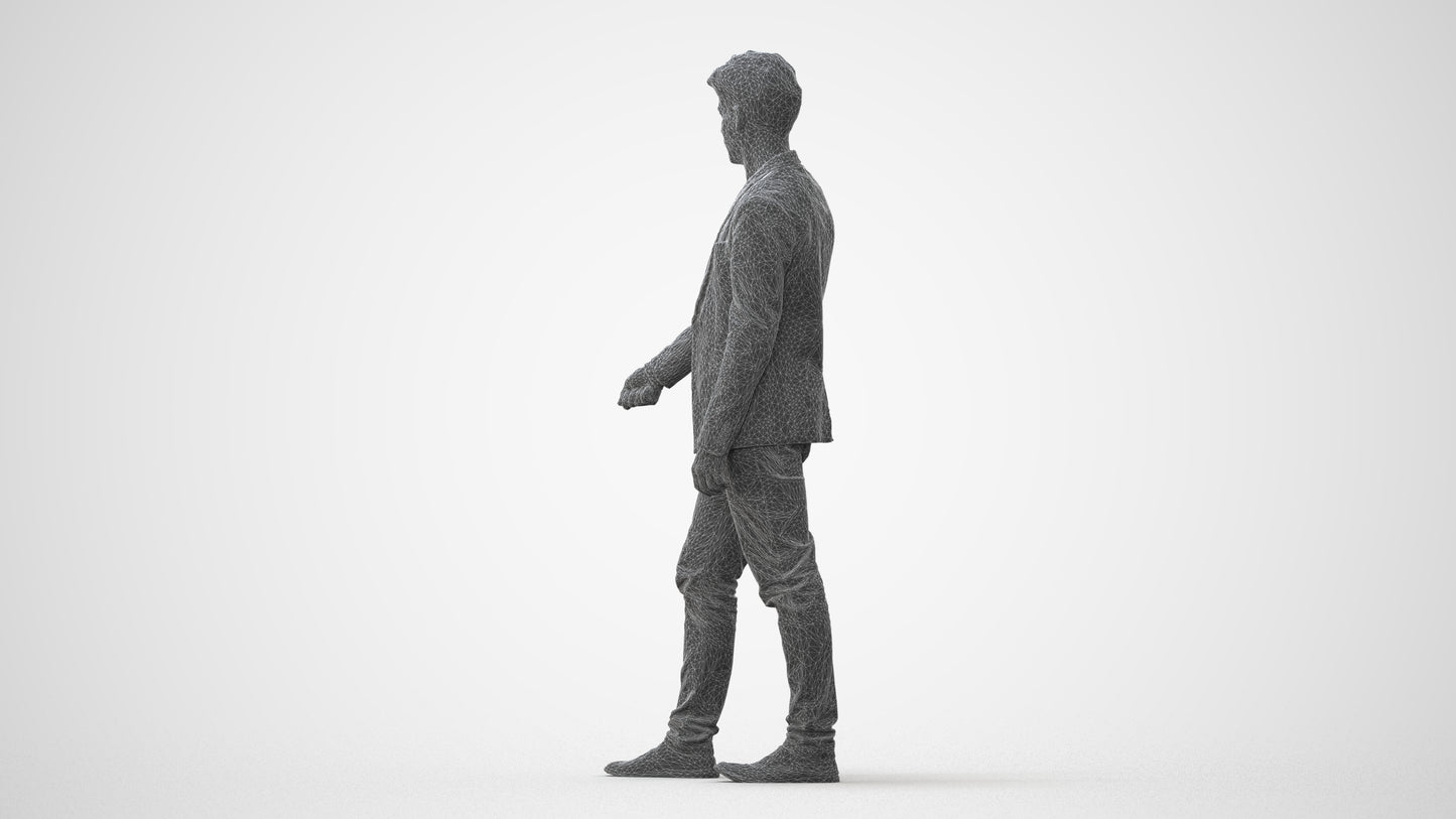 3D people model man casual door, scanned human for 3ds Max rendering, square thumbnail
